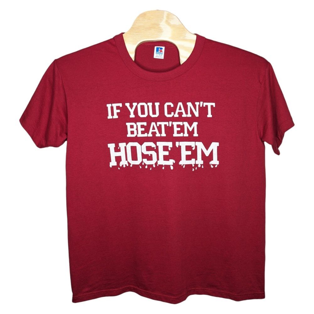 Vintage 1980s Alabama UGA T Shirt Sz XL If You Can't Beat'Em Hose Em Made In USA